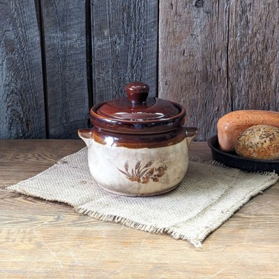 Jarre antique Tureen poterie à fèves au lard  